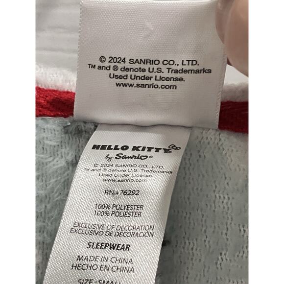 Hello Kitty Womens Union Suit One Piece Pajamas Jumper Christmas Sz S Blue - Picture 5 of 9